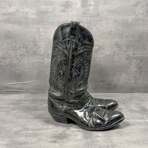 Vintage VTG 1990's 90's Patin Leather Black Cowboy Boot's